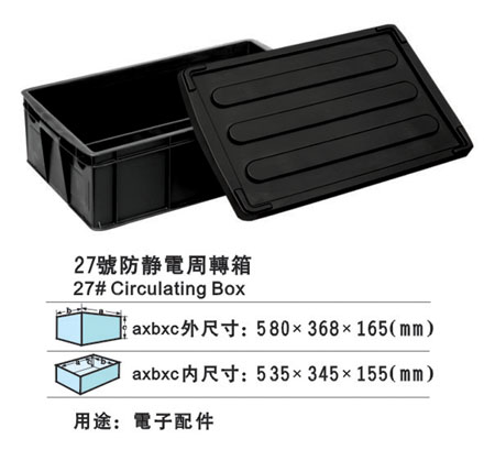 27#防靜電周轉箱